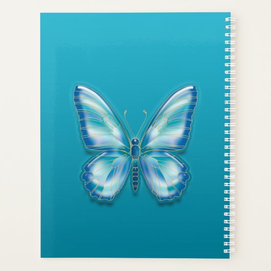 Turquoise butterfly planner (Achterkant)