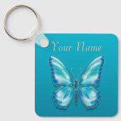 Turquoise Butterfly Sleutelhanger (Voorkant)