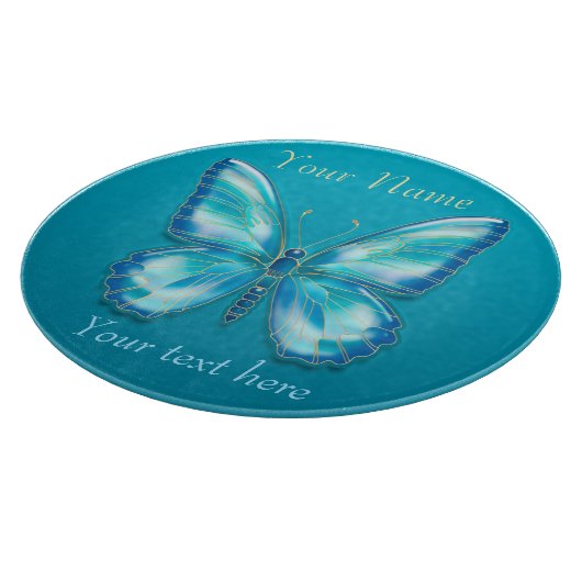 Turquoise Butterfly Snijplank (Hoek)