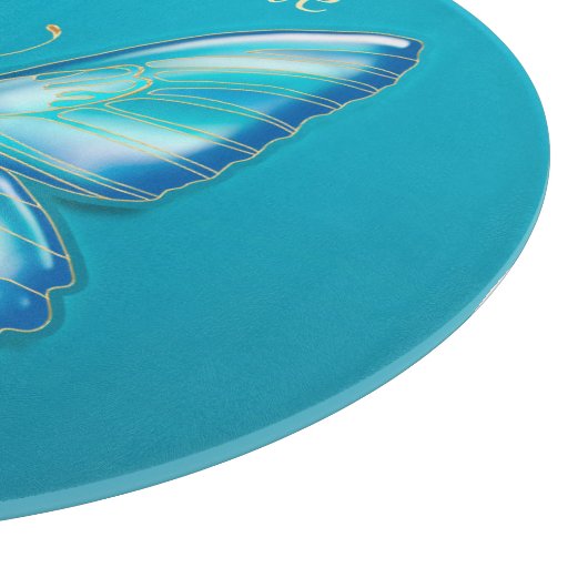 Turquoise Butterfly Snijplank (Hoek)