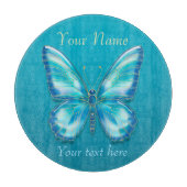 Turquoise Butterfly Snijplank (Voorkant)