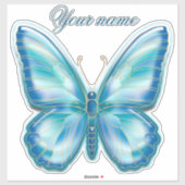 Turquoise Butterfly Sticker (Vel)