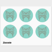Turquoise Butterfly Stickers  (Vel)
