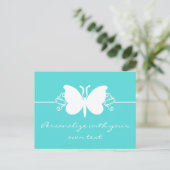 Turquoise Butterfly Swirls Briefkaart (Staand voorkant)