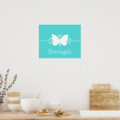 Turquoise Butterfly Swirls Virtueel Poster (Keuken)