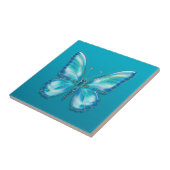Turquoise Butterfly Tegeltje (Zijkant)