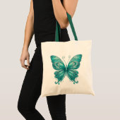Turquoise butterfly tote bag (Voorkant (product))