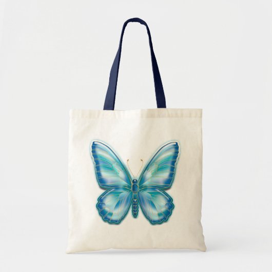 Turquoise Butterfly Tote Bag (Voorkant)