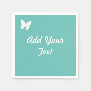 Turquoise Butterfly Wedding of Party Napkin Servetten