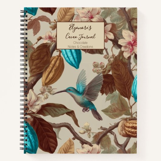 Turquoise Cacao Hummingbird Journal Notitieboek (Voorkant)