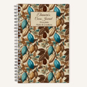 Turquoise Cacao Patroon Chocolade Proeverij Notitieboek (Voorkant)