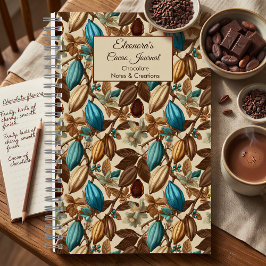 Turquoise Cacao Patroon Chocolade Proeverij Notitieboek
