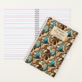 Turquoise Cacao Pattern Chocolate Tasting Notitieboek (Binnen)