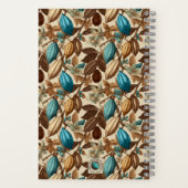 Turquoise Cacao Pattern Chocolate Tasting Notitieboek (Achterkant)