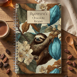 Turquoise Cacao Sloth Botanical Cooking Recipes Notitieboek