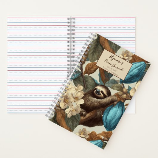 Turquoise Cacao Sloth Chocolate Tasting Notitieboek (Binnen)