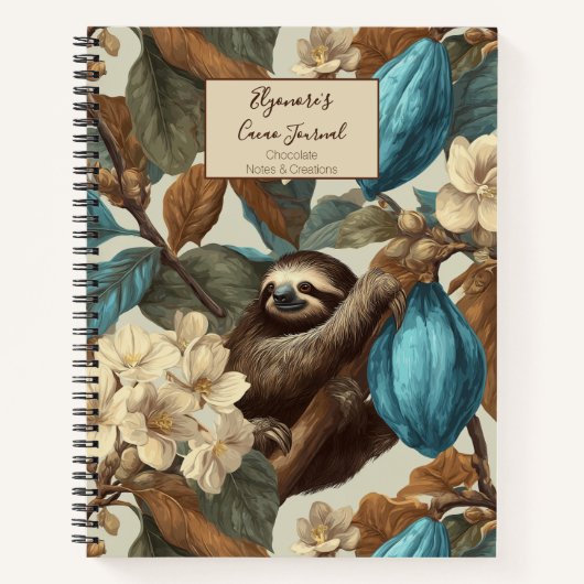 Turquoise Cacao Sloth Chocolate Tasting Notitieboek (Voorkant)