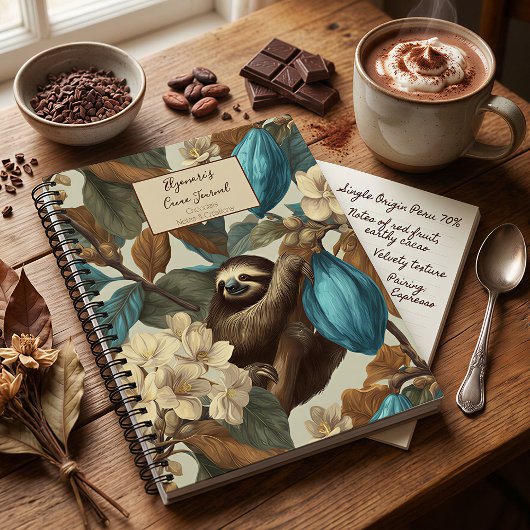 Turquoise Cacao Sloth Chocolate Tasting Notitieboek