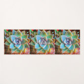 Turquoise cactus fotografie aangepaste naam stijlv yogamat (Voorkant (horizontaal))