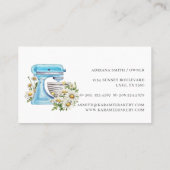 Turquoise Cake Stand Mixer met Daisies Visitekaartje (Achterkant)