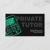Turquoise Calculator Schets Privé Tutor Zwart Visitekaartje (Voorkant)