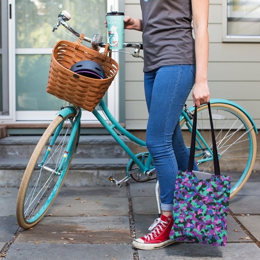 TURQUOISE CAMO PATROON TOTE BAG