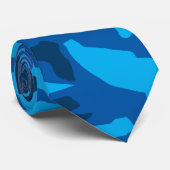 Turquoise camouflage blauwe camo stropdas (Opgerold)