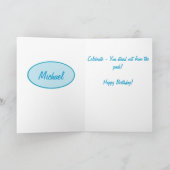 Turquoise Camouflage Happy Birthday Custom Kaart (Binnen)