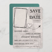 Turquoise Cancun Paspoort Bewaar de datum Save The Date (Voorkant / Achterkant)