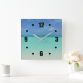 TURQUOISE CARIBBEAN ZEE BENEATH BLUE SKY VIERKANTE KLOK (Huis)