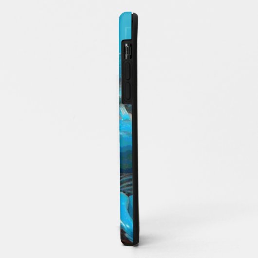 Turquoise Carved Happy Buddha Statue Iphone Case (Achterkant/links)