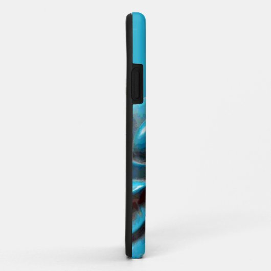 Turquoise Carved Happy Buddha Statue Iphone Case (Achterkant/rechts)