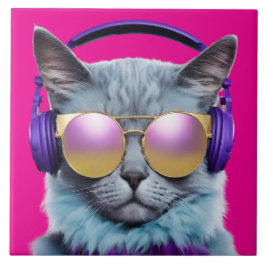 Turquoise Cat Decoratieve Tegel Tegeltje