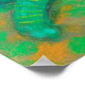 Turquoise Cat Pastel Painting Dierenportret Poster (Hoek)