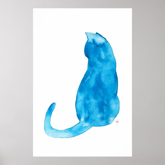 Turquoise Cat Poster (Voorkant)