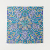 Turquoise Celtic Heart Mandala Wall Tapestry Wandkleed (Voorkant)