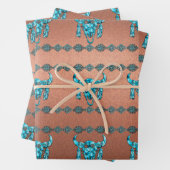 Turquoise Ceremonial Buffalo Skull Inpakpapier Vel (In situ)