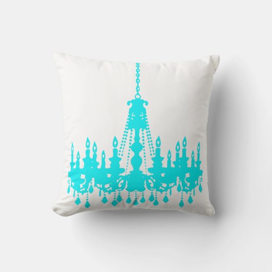 Turquoise Chandelier Designer Pillow Kussen (Voorkant)