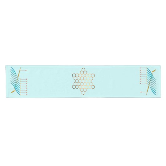 Turquoise Chanoeka Tafelloper (Horizontaal)