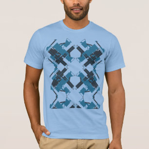 Turquoise Charcoal Crisscover Abstract kunstontwer T-shirt