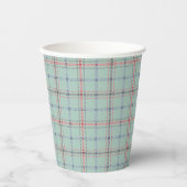 Turquoise checkered classic pattern. papieren bekers (Voorkant)