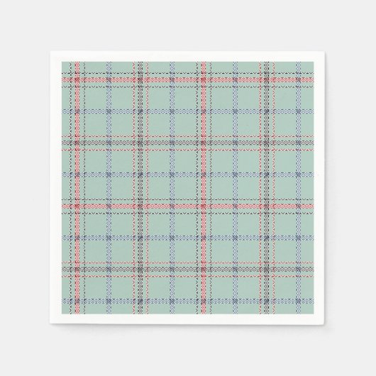 Turquoise checkered classic pattern. servet (Voorkant)