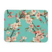 Turquoise Cherry Blossom Flexible Photo Magnet Magneet (Horizontaal)