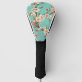 Turquoise Cherry Blossom Golf Head Hoesje Golfheadcover (Voorkant)