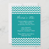 Turquoise Chevron Birthday Uitnodiging (Voorkant)