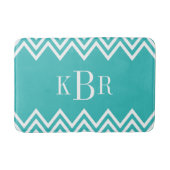 Turquoise Chevron Custom Monogram Badmat (Voorkant)