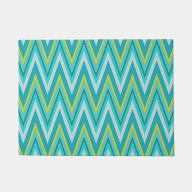 Turquoise Chevron Deurmat (Voorkant)