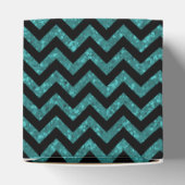 Turquoise Chevron Glitter Afstuderen Favor Boxes Bedankdoosjes (Bovenkant)