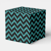 Turquoise Chevron Glitter Afstuderen Favor Boxes Bedankdoosjes (Achterkant)