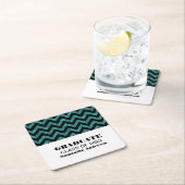 Turquoise Chevron Glitter Afstuderen Onderzetters (Insitu)